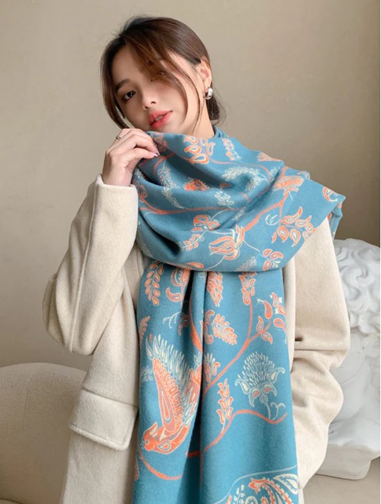 Paisley Print Blanket Scarf 